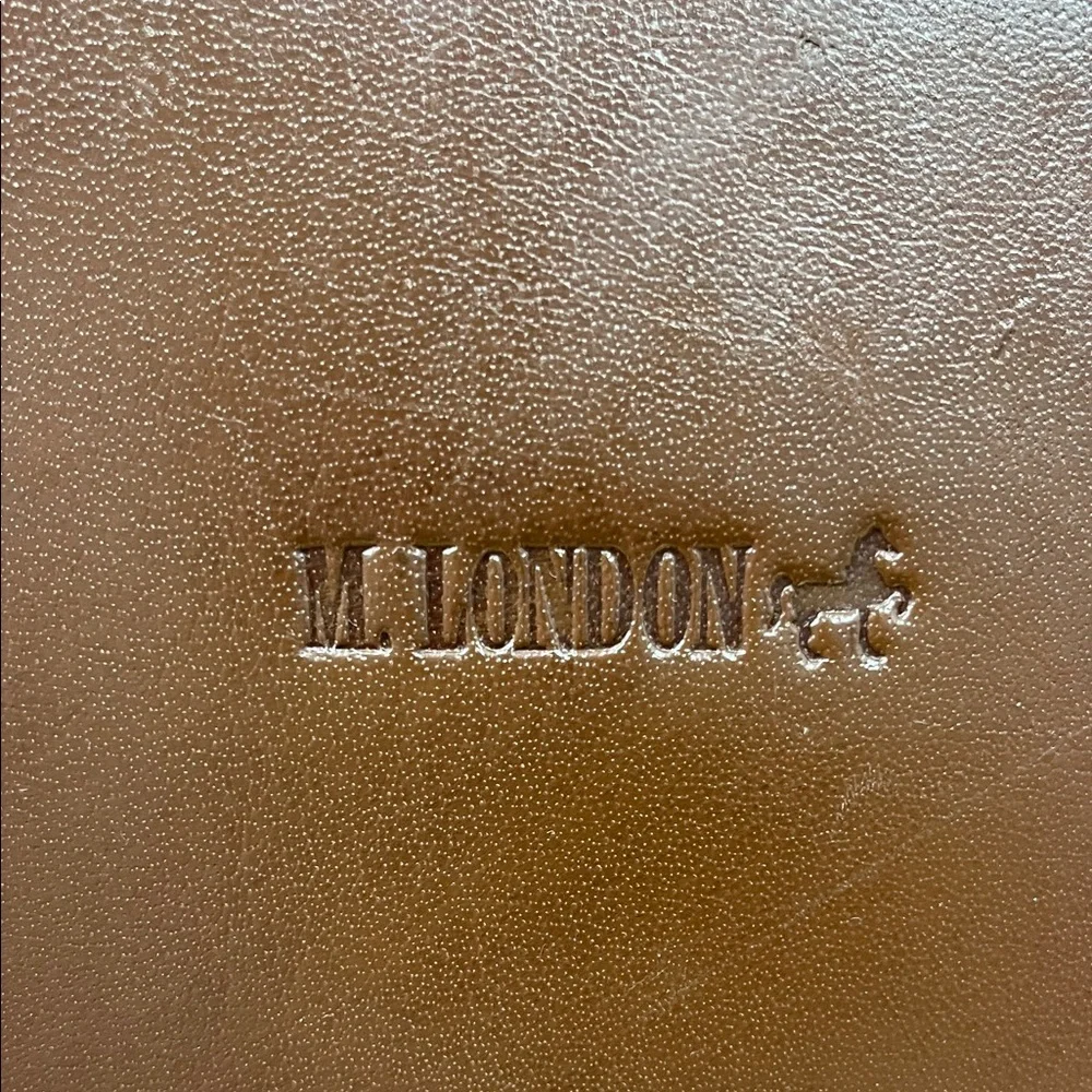 M London Large Classic Brown Leather Duffel Bag for Men